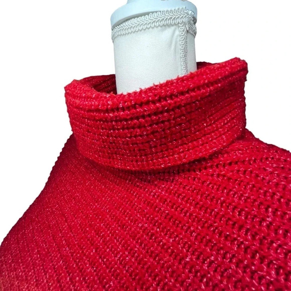 Pilcro Oversized Knit Cowl-Neck Sweater in Red/Orange Size X-Small - Picture 7 of 14